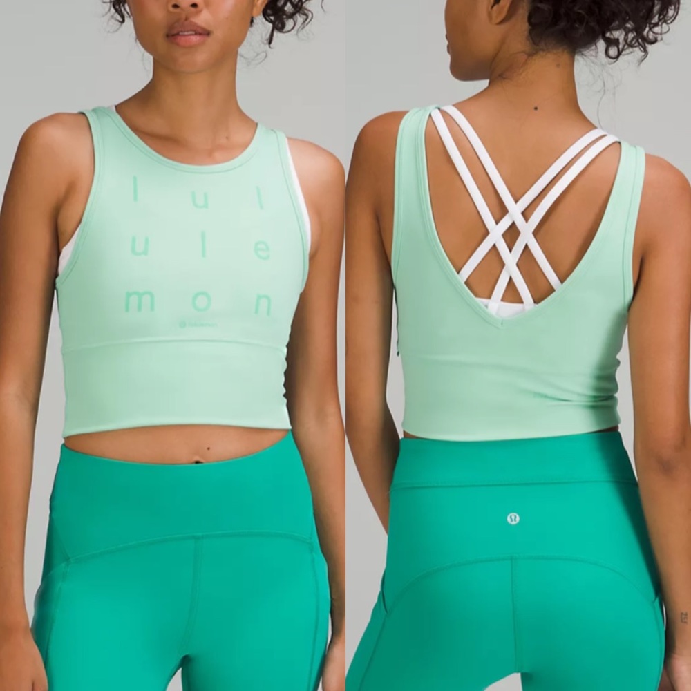 Lululemon Power Pivot Tank Top Everlux Motif - Wild Mint Green